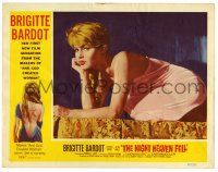 1r773 NIGHT HEAVEN FELL LC '58 super close up of sexy Brigitte Bardot on bed in nightie!