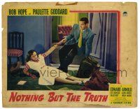 1r787 NOTHING BUT THE TRUTH LC '41 wacky image of sexy Paulette Goddard & Bob Hope!