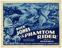 1r296 PHANTOM RIDER chapter 1 TC '36 art of cowboy Buck Jones on horseback, Universal serial!