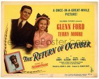 1r325 RETURN OF OCTOBER TC '48 Glenn Ford arm-in-arm with Terry Moore + wacky race horse!
