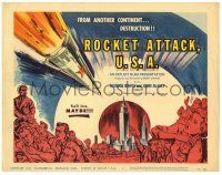 1r331 ROCKET ATTACK U.S.A. TC '59 Barry Mahon, really cool art of rocket aimed at New York City!