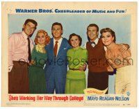 1r872 SHE'S WORKING HER WAY THROUGH COLLEGE LC '52 cast portrait w/Virginia Mayo & Ronald Reagan!