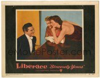 1r879 SINCERELY YOURS LC #3 '55 Joanne Dru & Dorothy Malone swoon over famous pianist Liberace!
