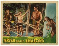 1r923 TARZAN & THE AMAZONS LC '45 Johnny Weissmuller, Brenda Joyce, Johnny Sheffield as Boy!