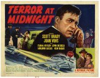 1r383 TERROR AT MIDNIGHT TC '56 Scott Brady, Joan Vohs, film noir, cool car crash art!