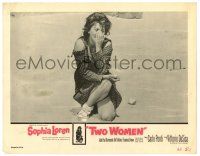 1r967 TWO WOMEN LC '61 Vittorio De Sica, classic image of crying Sophia Loren used on posters!