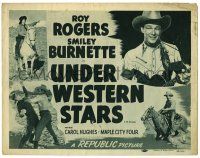 1r414 UNDER WESTERN STARS TC R48 first Roy Rogers, Smiley Burnette, great western images!