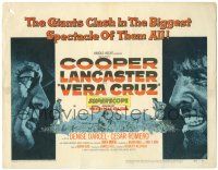 1r418 VERA CRUZ TC '55 best close up artwork of intense cowboys Gary Cooper & Burt Lancaster!