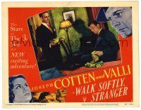 1r980 WALK SOFTLY STRANGER LC #5 '50 Paul Stewart & Joseph Cotten counting money, film noir!
