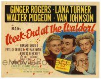 1r423 WEEK-END AT THE WALDORF TC '45 Ginger Rogers, Lana Turner, Walter Pidgeon, Van Johnson