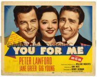 1r436 YOU FOR ME TC '52 should pretty Jane Greer marry Peter Lawford or Gig Young, money or love?