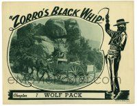 1r999 ZORRO'S BLACK WHIP chapter 7 LC '44 border art of Linda Stirling as masked hero with whip!