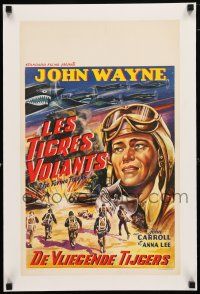 1s242 FLYING TIGERS linen Belgian R50s different art of World War II pilot John Wayne!