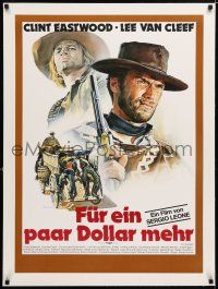 1s134 FOR A FEW DOLLARS MORE linen German R78 Sergio Leone, Casaro art of Eastwood & Klaus Kinski!