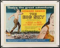 1s030 BIG SKY linen style B 1/2sh '52 Kirk Douglas in Howard Hawks adventure of the Great Northwest!