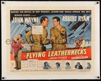 1s048 FLYING LEATHERNECKS linen style A 1/2sh '51 air-devils John Wayne & Robert Ryan, Howard Hughes