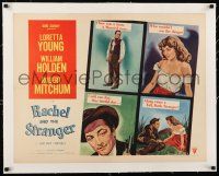 1s062 RACHEL & THE STRANGER linen style B 1/2sh '48 William Holden, Robert Mitchum & Loretta Young!