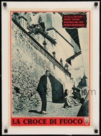 1s185 FUGITIVE linen Italian 13x18 pbusta '48 Henry Fonda on stone street by Mexican girl!
