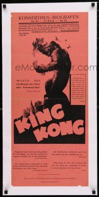 1s127 KING KONG linen Swedish stolpe '33 classic art of the fierce ape crushing planes on building!