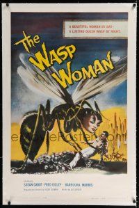 1t339 WASP WOMAN linen 1sh '59 most classic art of Roger Corman's lusting human-headed insect queen!