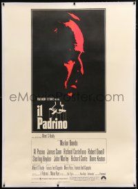 1w014 GODFATHER linen Italian 1p '72 incredibly rare first release with great different Brando art!