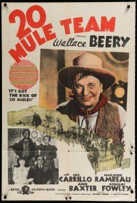 1y457 20 MULE TEAM Aust 1sh '40 cool colorized image of Wallace Beery + top cast photo w/ Noah!