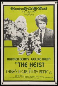 1y456 $ Aust 1sh '71 great image of bank robbers Warren Beatty & Goldie Hawn, The Heist!