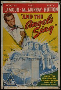1y469 AND THE ANGELS SING Aust 1sh '44 artwork of Fred MacMurray with Dorothy Lamour & sexy band!