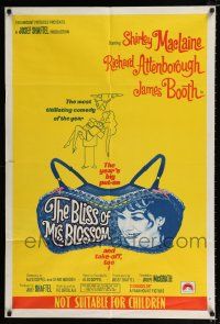 1y474 BLISS OF MRS. BLOSSOM Aust 1sh '68 Shirley MacLaine, Richard Attenborough, wacky bra design!