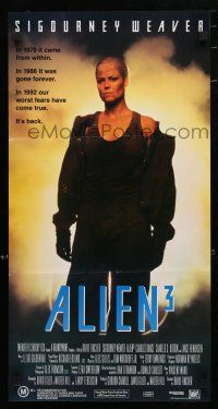 1y700 ALIEN 3 Aust daybill '92 Sigourney Weaver, our worst fears have come true!