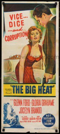 1y706 BIG HEAT Aust daybill '53 great art of Glenn Ford & sexy Gloria Grahame, Fritz Lang noir!
