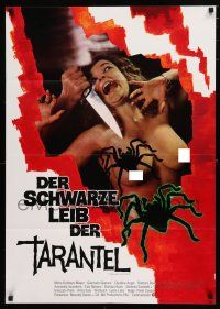1y293 BLACK BELLY OF THE TARANTULA German '72 art of huge spiders, topless girl attacked!