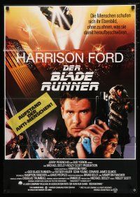 1y294 BLADE RUNNER German '82 Ridley Scott sci-fi classic, montage of Harrison Ford & cast!