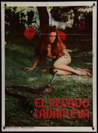 1y078 SIN OF ADAM & EVE Mexican poster '72 El Pecado de Adan y Eva, Bible sex, Candy Wilson!
