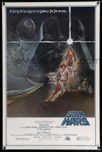 1z001 STAR WARS first printing style A 1sh '77 George Lucas classic sci-fi, art by Tom Jung!