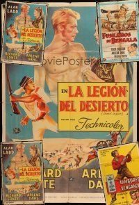 2a015 LOT OF 5 FOLDED ARGENTINEAN POSTERS '50s Alan Ladd in Desert Legion & more!
