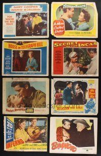 2a068 LOT OF 45 LOBBY CARDS '50 - '58 multiple scene cards from 11 different movies!