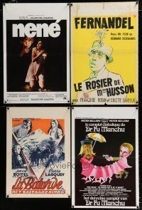 2a284 LOT OF 14 FORMERLY FOLDED BELGIAN POSTERS '40s-70s great images from non-U.S. movies!