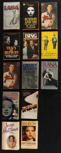 2a143 LOT OF 13 MOVIE STAR BIOGRAPHY PAPERBACK BOOKS '70s-80s Lana, Hedy Lamarr, Bing & more!