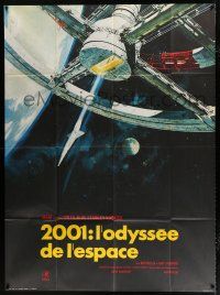 2b272 2001: A SPACE ODYSSEY French 1p R70s Stanley Kubrick, art of space wheel by Bob McCall!