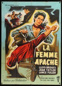 2b294 APACHE WOMAN French 1p '55 different art of bad girl Joan Taylor by Jean Mascii!