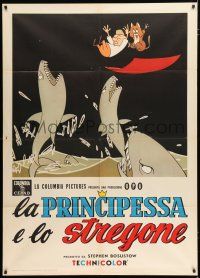 2b004 1001 ARABIAN NIGHTS Italian 1p '59 great different cartoon art of Mr. Magoo & sharks!