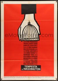 2b003 ADVISE & CONSENT Italian 1p '62 Otto Preminger, classic Saul Bass Washington Capitol artwork!