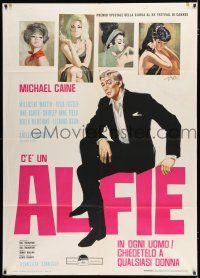 2b007 ALFIE Italian 1p '66 different art of Michael Caine & sexy girls by Sandro Symeoni!