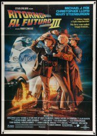 2b012 BACK TO THE FUTURE III Italian 1p '90 Michael J. Fox, Christopher Lloyd, Zemeckis, Drew art!