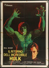 2b023 BRIDE OF THE INCREDIBLE HULK Italian 1p '81 great artwork of Lou Ferrigno & Bill Bixby!