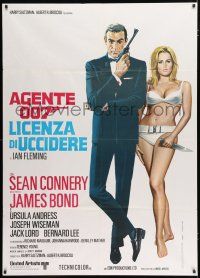 2b043 DR. NO Italian 1p R70s art of Sean Connery as James Bond & sexy Ursula Andress in bikini!
