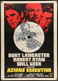 2b046 EXECUTIVE ACTION Italian 1p '74 Burt Lancaster, Robert Ryan, JFK assassination, different!