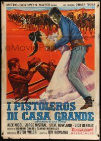 2b063 GUNFIGHTERS OF CASA GRANDE Italian 1p '65 different art of Alex Nicol grabbing woman!