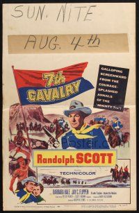 2b607 7th CAVALRY WC '56 Randolph Scott at Little Big Horn, directed by Joseph H. Lewis!